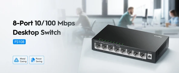 CUDY 8-Port 10/100Mbps Metal Switch - Resim 8