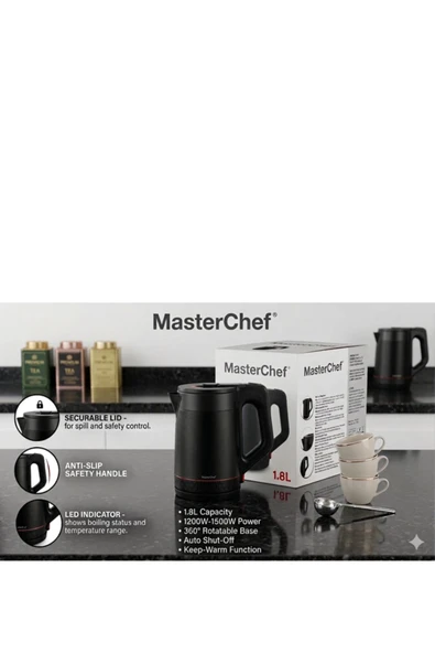 Master Chef Çelik Kettle Plasik Kaplamalı 1,8lt - Resim 6