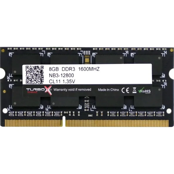 8GB Turbox Evorion X DDR3 1600MHz Notebook Ram ürün görseli 1