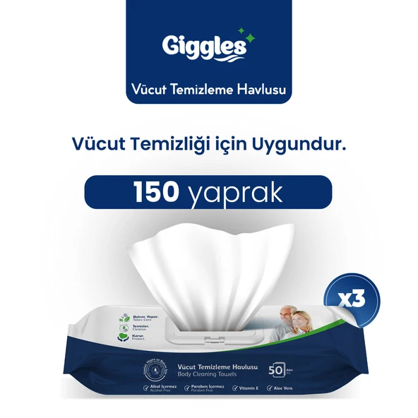 Giggles Perine ve Vücut Temizleme Havlusu 150 Adet ürün görseli 1