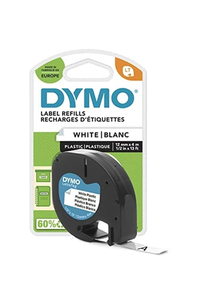 S0721660, Letratag Plastik Şerit (12 Mm X 4 Mt), Beyaz (59422 ) ürün görseli 1