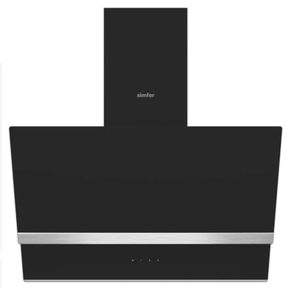 Simfer 8738 60CM Premium Dokunmatik Inox Dekorlu Cam Davlumbaz ürün görseli 1