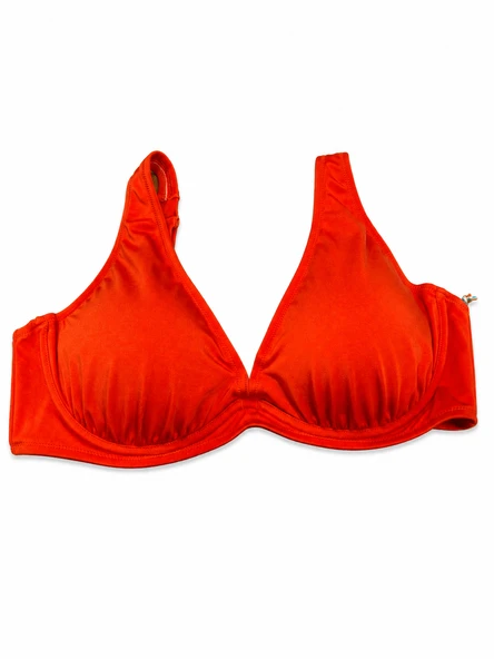 Büyük Beden Balenli Toparlayıcı Ayarlanabilir Askılı Kadın Bikini Üst ürün görseli 1