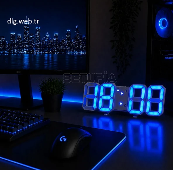 DLG Akıllı 3D LED Dijital Masa Saati Tarih, Sıcaklık, Alarm Ayarlanabilir Parlaklık ürün görseli 1
