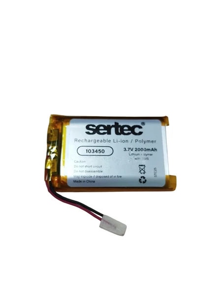 Sertec 103450 3.7v 2000 Mah Li-polymer Pil (devreli/1.5a) ürün görseli 1