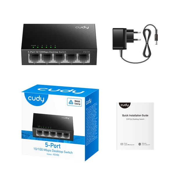CUDY 8-Port 10/100Mbps Metal Switch - Resim 3