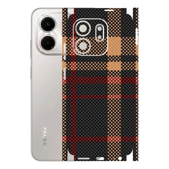 Kapps Infinix Smart 9 ile Uyumlu Rainbow Serisi Premium Kaplama 360  Siyah-Sarı ürün görseli 1