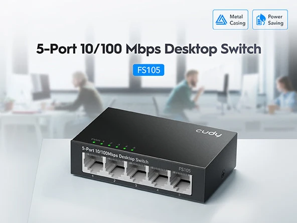 CUDY 8-Port 10/100Mbps Metal Switch - Resim 7