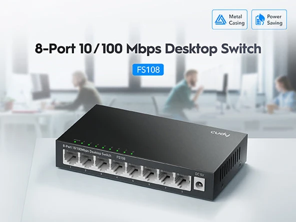 CUDY 8-Port 10/100Mbps Metal Switch - Resim 10