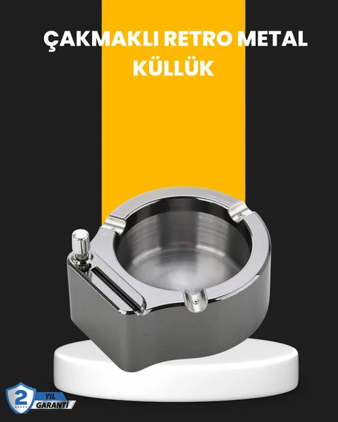Yuvarlak Çakmaklı Küllük Dayanıklı Metal Yapı ürün görseli 1