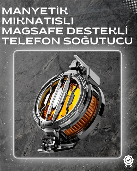 LED Işıklı Telefon Soğutucu | Ultra Sessiz Fan | Mıknatıslı ve Aparatlı Bağlantı ürün görseli 1