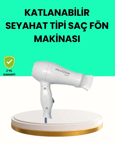 Katlanabilir Seyahat Tipi Saç Kurutma Makinesi Çift Kademeli Ayar ürün görseli 1