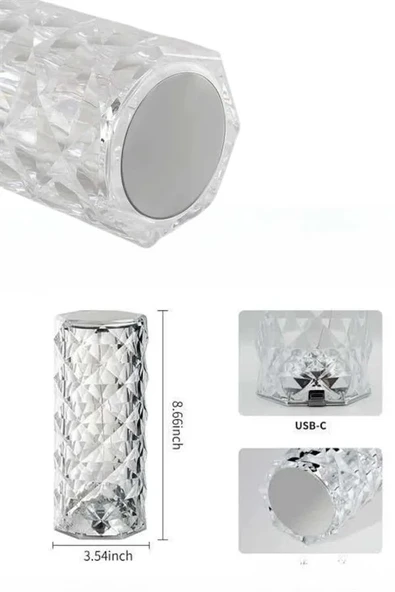 Yeni Nesil Modern Kristal Masa ve Gece Lambası Dokunmatik Renk Değiştirebilen ürün görseli 1