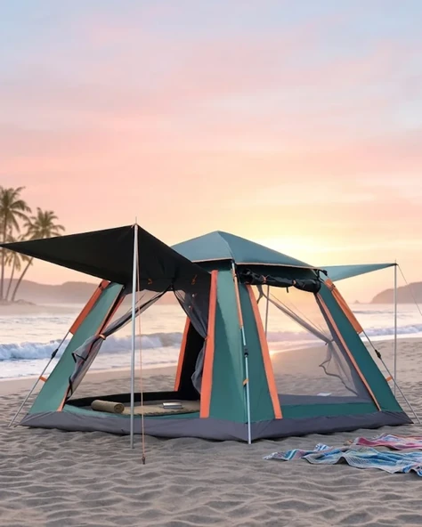 Büyük Boy Kamp Çadırı Güneşlikli 4 5 Kişilik Taşınabilir Outdoor Çadır ürün görseli 1