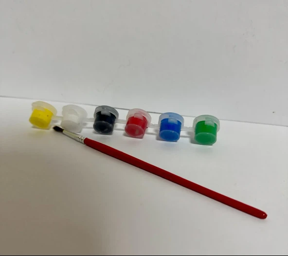 Akrilik Boya 6 lı 3 ml Fırça Hediyeli ürün görseli 1