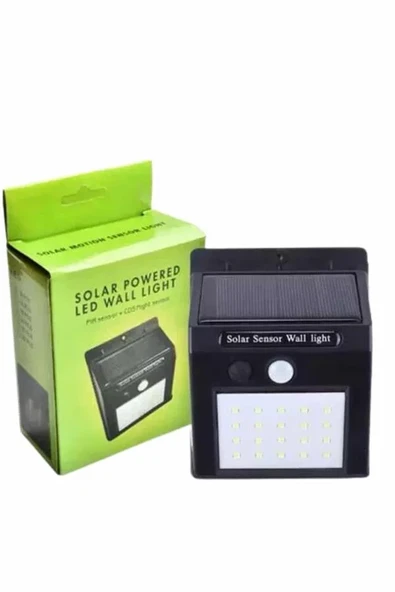 Bahçe Aydınlatma Sensörlü Güneş Enerjili Duvar Lambası 40 Led Işık ürün görseli 1