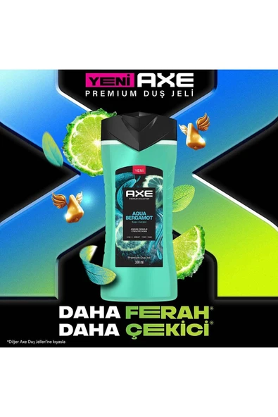 Axe Duş Jeli Aqua Bergamot 3 x 300 ML - Resim 3