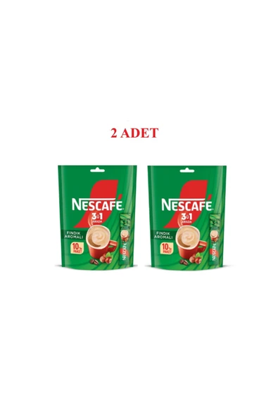 Nescafe 3ü 1 Arada Fındık Aromalı 10'lu Paket X 2 Adet ürün görseli 1