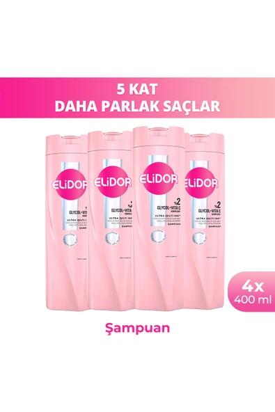 Elidor Saç Bakım Şampuanı Ultra Işıltı 400 ml x4 ürün görseli 1