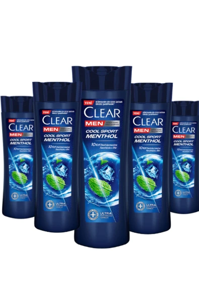 Clear Men Kepeğe Karşı Etkili Şampuan Cool Sport Menthol 350 ML * 5 Adet ürün görseli 1