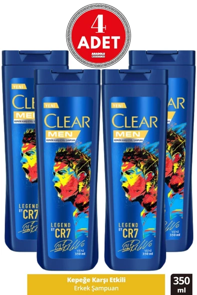 Clear Men Kepeğe Karşı Etkili Şampuan Legend By CR7 Cristiano Ronaldo 350 ml 4 ADET ürün görseli 1