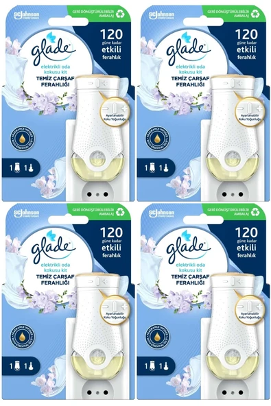 Glade Elektrikli Oda Kokusu Kit Temiz Çarşaf Ferahlığı (4 Lü Set) ürün görseli 1