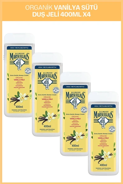 Le Petit Marseillais Organik Vanilya Sütü Duş Jeli 400 ml x4 ürün görseli 1