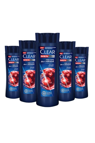 Clear Men Kepeğe Karşı Etkili Şampuan Hızlı Stil 2si 1 Arada 350 ML * 5 Adet ürün görseli 1