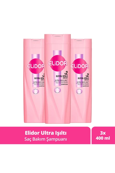 Elidor Saç Bakım Şampuanı Ultra Işıltı Yoğun Parlaklık 400 ml X3 ürün görseli 1