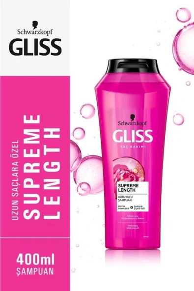 Gliss Supreme Length Koruyucu Şampuan - Biotin Kompleksi Ve Şakayık Çiçeği Özü Ile 400 ml ürün görseli 1