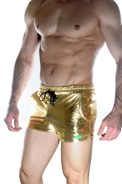 Erkek Gold Lame Short - Resim 2