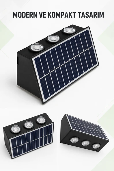 10W 4200K IP54 Solar LED Bahçe Duvar Lambası - Resim 2