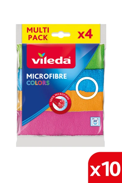 Vileda 10 Paket 4 lü %100 Mikrofiber Colors Temizlik Bezi ürün görseli 1