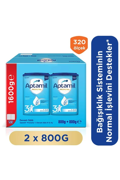 Aptamil 3 Prebiyotikli Devam Sütü 800 X 2 Adet 1600 Gr ürün görseli 1