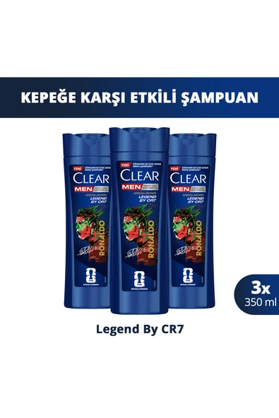 Clear Men Kepeğe Karşı Etkili Şampuan Legend by CR7 350 ml x3 ürün görseli 1