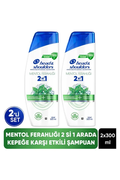 Head & Shoulders Mentol Ferahlığı Kepek Karşıtı Şampuan 300ml x 2 Adet ürün görseli 1