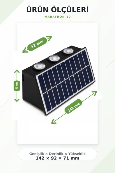 10W 4200K IP54 Solar LED Bahçe Duvar Lambası - Resim 5