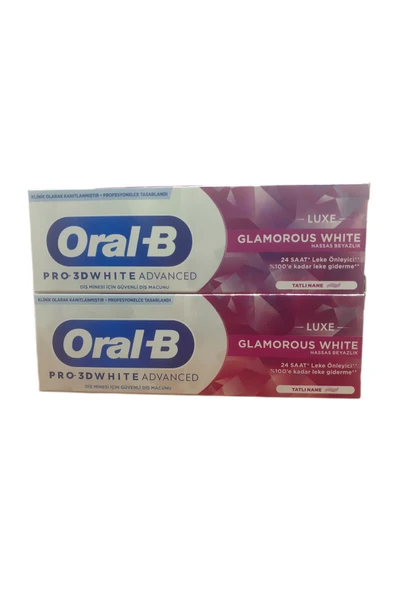Oral-B PRO 3D WHİTE ADVANCED GLAMOROUS WHİTE 75 ML DİŞ MACUNU X 2 ADET ürün görseli 1