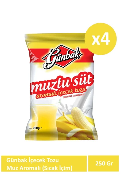 Günbak 250Gr Muzlu Süt Aromalı İçecek Tozu x 4 Adet ürün görseli 1
