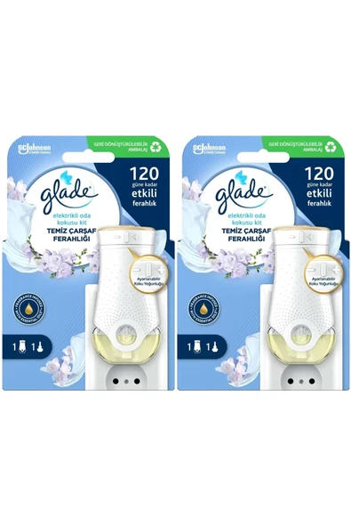 Glade Elektrikli Oda Kokusu Kit Temiz Çarşaf Ferahlığı (2 Li Set) ürün görseli 1