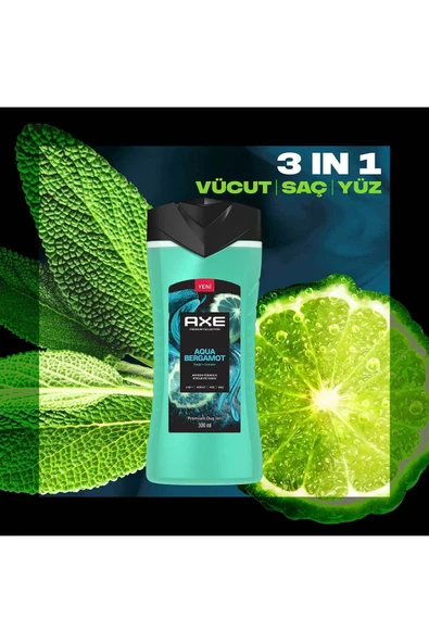Axe Duş Jeli Aqua Bergamot 3 x 300 ML - Resim 7