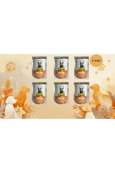 King Sos İçerisinde Et Parçacıklı Tavuklu Kedi Konservesi 400 Gr*6 ürün görseli 1