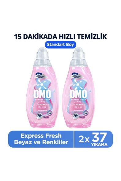 Omo Express Fresh Sensitive Beyaz ve Renkliler Sıvı Çamaşır Deterjanı 1480ml x2 ürün görseli 1