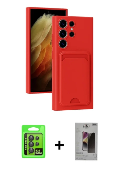 MARSİLYAN™- Galaxy S24 Ultra Kılıf Vadi Çizgi Prime - Siyah Bilvis Hayalet Cam Ekran Koruyucu + Raze Metal Kamera Lens - ürün görseli 1