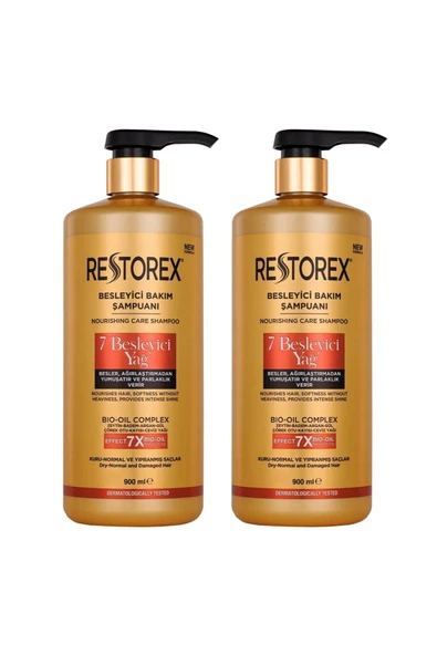 Restorex 7 Besleyici Yağ Bakım Şampuanı 900 ml 2 ADET ürün görseli 1
