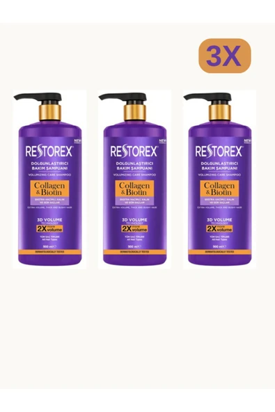 Restorex Kolajen&Biotin Şampuan 900 Ml 3 Adet ürün görseli 1