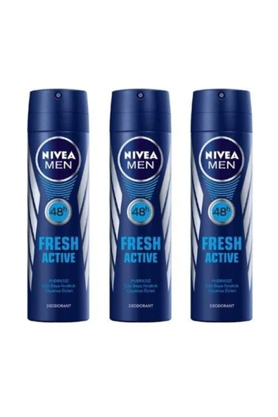 NIVEA Men Deodorant Fresh Active 3 X 150 Ml ürün görseli 1