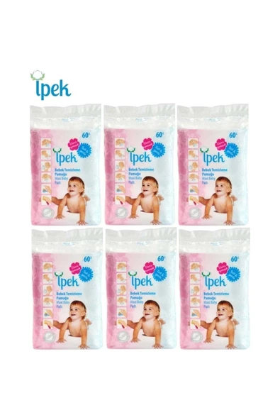 İpek Bebek Temizleme Pamuğu 360 Adet (6Pk*60) ürün görseli 1