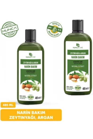 Hunca Zeytinyağı & Argan Özlü Şampuan, Saç Dökülmesine Karşı Yardımcı 485 ml 2 li Set ürün görseli 1