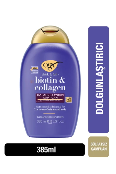 OGX Biotin & Kolajen Dolgunlaştırıcı Sülfatsız Şampuan 385 ml ürün görseli 1